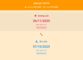 Tờ lịch cũ – Ứng dụng xem lịch âm, lịch dương và chuyển đổi âm dương lịch Tờ lịch cũ - Công cụ chuyển đổi âm dương lịch